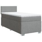 Boxspringbett mit Matratze Hellgrau 80x200 cm Stoff – Bild 2