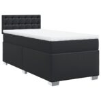 Boxspringbett mit Matratze Schwarz 80x200 cm Kunstleder – Bild 2