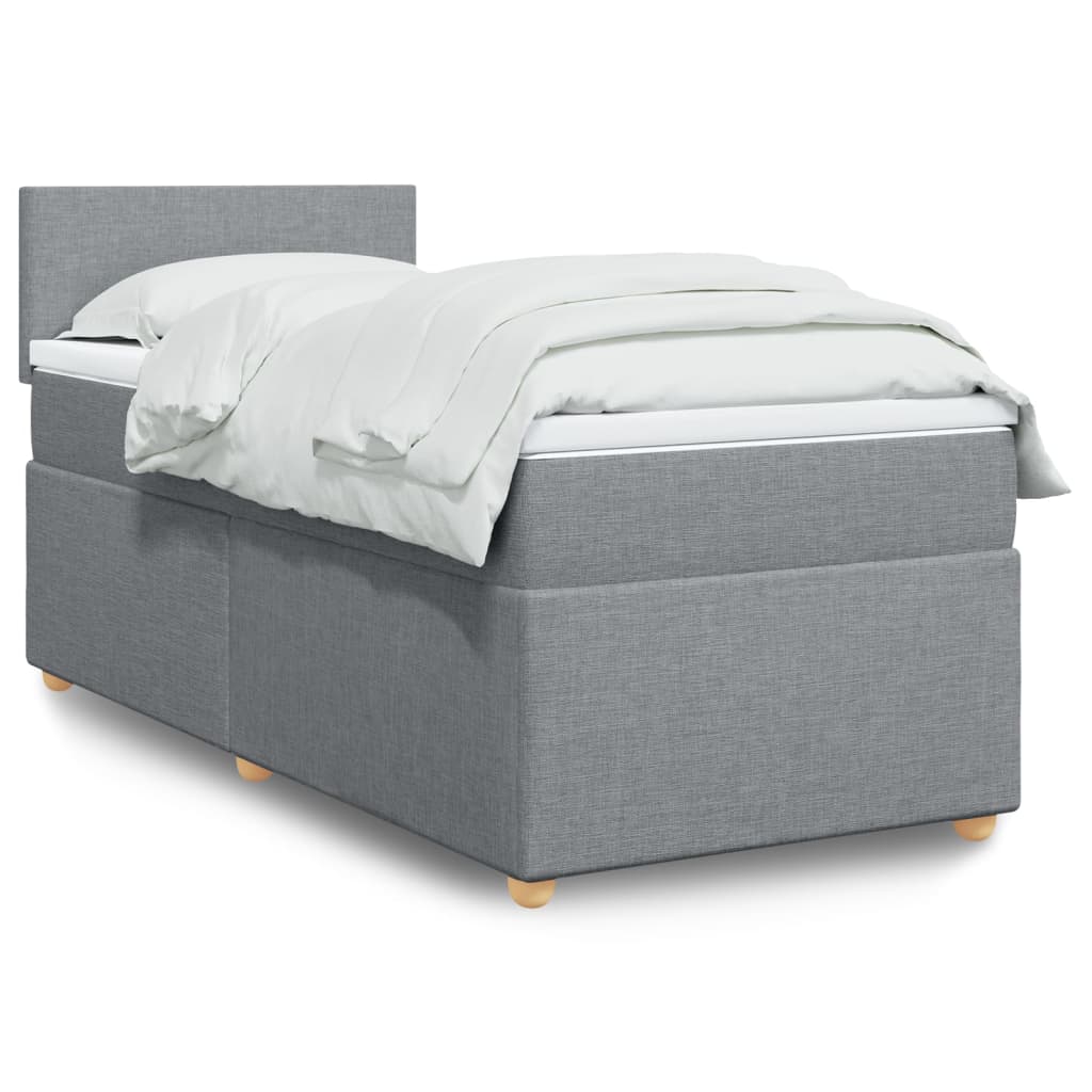 3286500_1.jpg Boxspringbett mit Matratze Hellgrau 80x200 cm Stoff – Bild 1