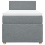 Boxspringbett mit Matratze Hellgrau 80x200 cm Stoff – Bild 4