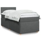 Boxspringbett mit Matratze Dunkelgrau Stoff