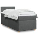 Boxspringbett mit Matratze Dunkelgrau Stoff