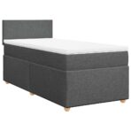 Boxspringbett mit Matratze Dunkelgrau Stoff – Bild 2