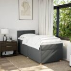Boxspringbett mit Matratze Dunkelgrau Stoff – Bild 3