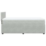 Boxspringbett mit Matratze Hellgrau 80x200 cm Samt – Bild 9