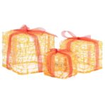 LED-Geschenkboxen 3 Stk. Weihnachtsdekoration Kaltweiss – Bild 4