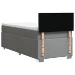 Boxspringbett mit Matratze Hellgrau 80x200 cm Stoff – Bild 12