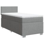 Boxspringbett mit Matratze Hellgrau 80x200 cm Stoff – Bild 3