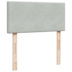 Boxspringbett mit Matratze Hellgrau 80x200 cm Samt – Bild 9