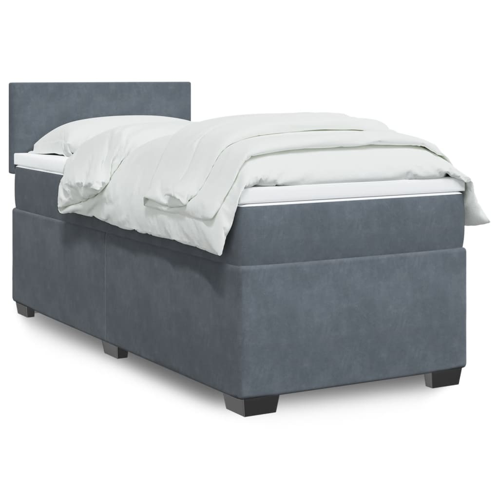 3288768_1.jpg Boxspringbett mit Matratze Dunkelgrau Samt – Bild 1