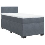 Boxspringbett mit Matratze Dunkelgrau Samt – Bild 3