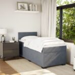 Boxspringbett mit Matratze Dunkelgrau Samt – Bild 5