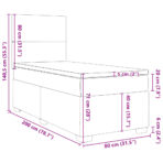 Boxspringbett mit Matratze Hellgrau 80x200 cm Samt – Bild 13