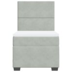 Boxspringbett mit Matratze Hellgrau 80x200 cm Samt – Bild 4