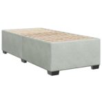 Boxspringbett mit Matratze Hellgrau 80x200 cm Samt – Bild 5