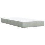 Boxspringbett mit Matratze Hellgrau 80x200 cm Samt – Bild 10