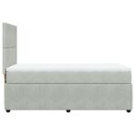 Boxspringbett mit Matratze Hellgrau 80x200 cm Samt – Bild 5