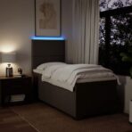 Boxspringbett mit Matratze Hellgrau 80x200 cm Stoff – Bild 5