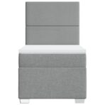 Boxspringbett mit Matratze Hellgrau 80x200 cm Stoff – Bild 6