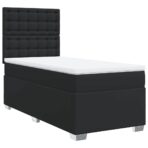Boxspringbett mit Matratze Schwarz Kunstleder – Bild 3