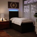 Boxspringbett mit Matratze Schwarz Kunstleder – Bild 5