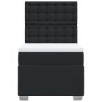 Boxspringbett mit Matratze Schwarz Kunstleder – Bild 6