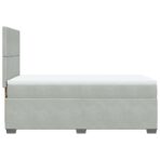 Boxspringbett mit Matratze Hellgrau 80x200 cm Samt – Bild 12