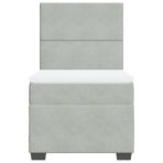 Boxspringbett mit Matratze Hellgrau 80x200 cm Samt – Bild 7