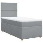 Boxspringbett mit Matratze Hellgrau 80x200 cm Stoff – Bild 3