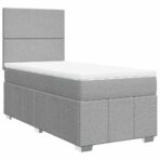 Boxspringbett mit Matratze Hellgrau 80x200 cm Stoff – Bild 3