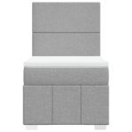 Boxspringbett mit Matratze Hellgrau 80x200 cm Stoff – Bild 6