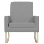 Schaukelstuhl Hellgrau Stoff – Bild 3