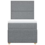 Boxspringbett mit Matratze Hellgrau 80x200 cm Stoff – Bild 6