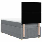 Boxspringbett mit Matratze Hellgrau 80x200 cm Stoff – Bild 8