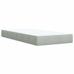 Boxspringbett mit Matratze Hellgrau 80x200 cm Samt – Bild 11