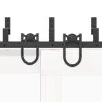 Schiebetürbeschlag-Set 183 cm Stahl Schwarz – Bild 10