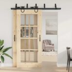 Schiebetürbeschlag-Set 183 cm Stahl Schwarz – Bild 3