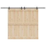 Schiebetürbeschlag-Set 305 cm Stahl Schwarz