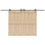 Schiebetürbeschlag-Set 366 cm Stahl Schwarz