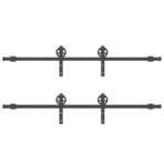 Schiebetürbeschlag-Set 366 cm Stahl Schwarz – Bild 7