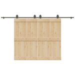 Schiebetürbeschlag-Set 366 cm Stahl Schwarz