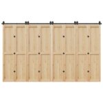 Schiebetürbeschlag-Set 366 cm Stahl Schwarz