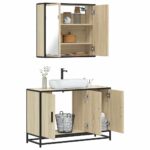 2-tlg. Badmöbel-Set Sonoma-Eiche Holzwerkstoff