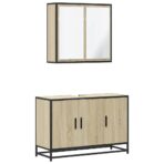 2-tlg. Badmöbel-Set Sonoma-Eiche Holzwerkstoff – Bild 2