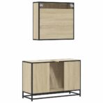 2-tlg. Badmöbel-Set Sonoma-Eiche Holzwerkstoff – Bild 7