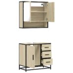 2-tlg. Badmöbel-Set Sonoma-Eiche Holzwerkstoff – Bild 8