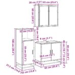 3-tlg. Badmöbel-Set Sonoma-Eiche Holzwerkstoff – Bild 11