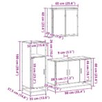 3-tlg. Badmöbel-Set Sonoma-Eiche Holzwerkstoff – Bild 11