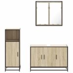 3-tlg. Badmöbel-Set Sonoma-Eiche Holzwerkstoff – Bild 5