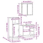 3-tlg. Badmöbel-Set Sonoma-Eiche Holzwerkstoff – Bild 11
